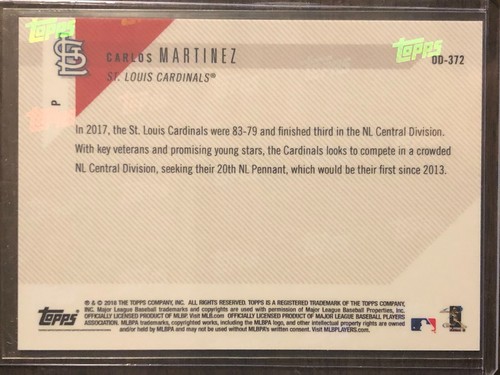 2018 Topps Now #OD-372 Carlos Martinez St. Louis Cardinals - Picture 2 of 2