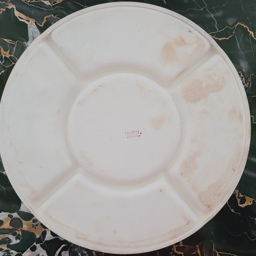 Divided Ceramic Dish Summer Flower Brightly Colored Floral 1950s 1960s Japan - Picture 23 of 24