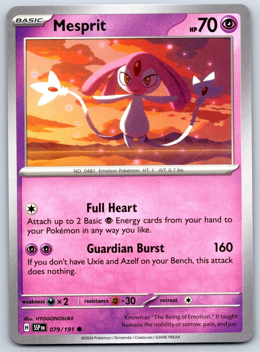 Mesprit - Surging Sparks SSP EN 079/191 HYOGONOSUKE Pokemon Mesprit - Surging Sparks SSP EN 079/191 HYOGONOSUKE Pokemon
