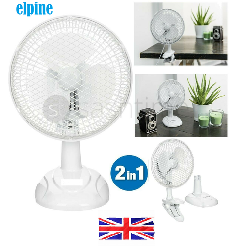 6" INCH 2-in-1 2 Speed White Clip Adjustable Table Desktop Fan/ 4" MINI USB FAN - Picture 2 of 5