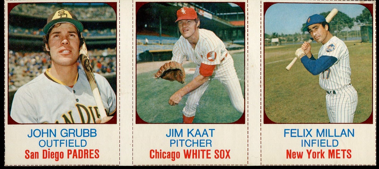 1975 Hostess Vintage Jim Kaat, John Grubb, Felix Millan #109-111