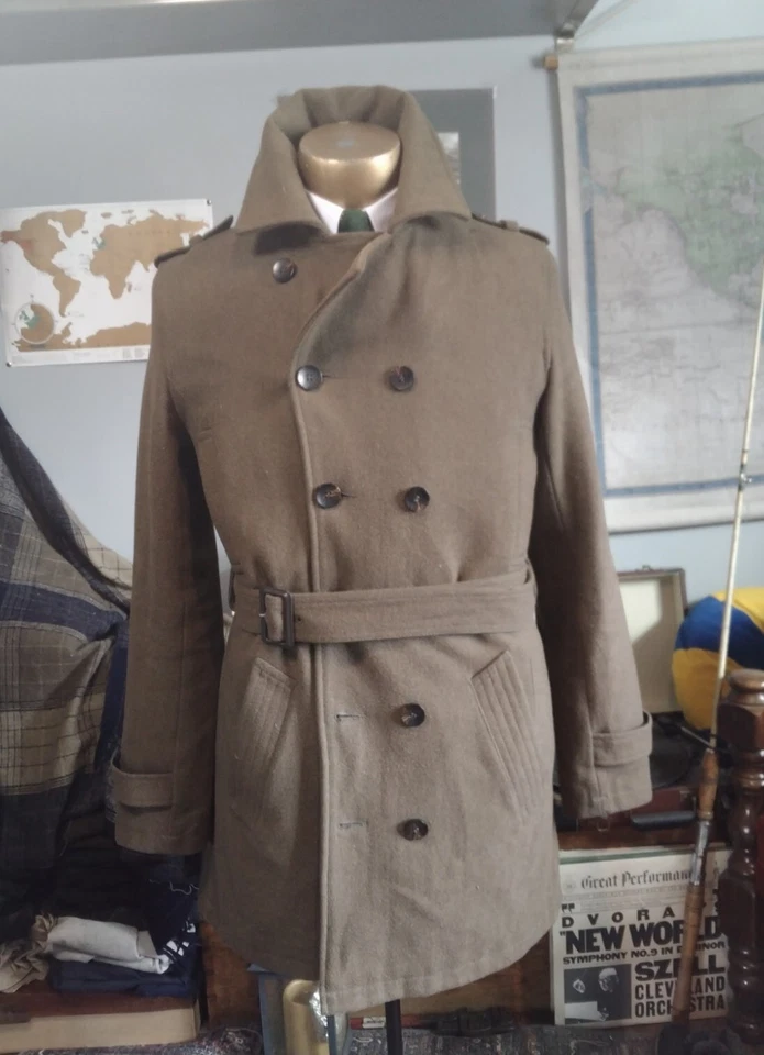 TOPMAN Military Green Belted Coat SIZE Medium - Image 2 of 4