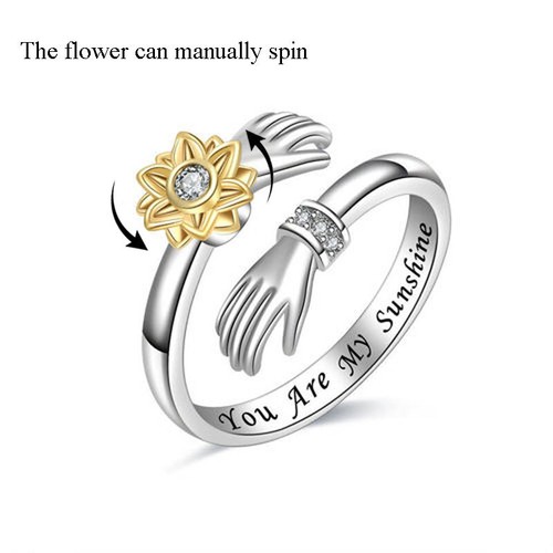 925 Sterling Silver Anti Anxiety Fidget Ring Stress Relief Spinning Women Ring - Picture 6 of 6
