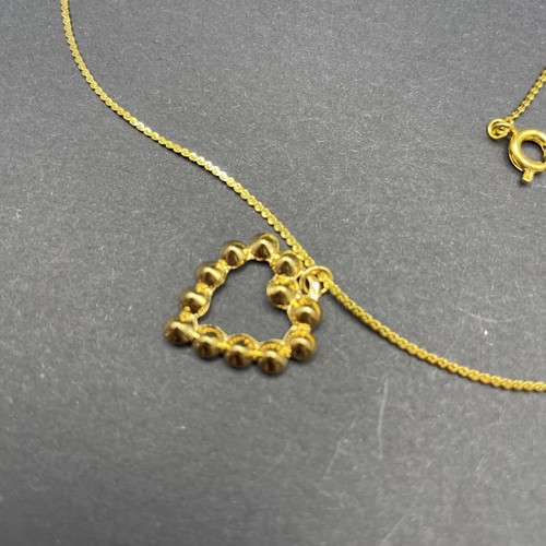 Ronte of Beverly Hills Necklace 17.5" Gold Tone Heart Rhinestone Pendant Vintage - Picture 4 of 8