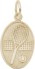 Gold-Plated Sterling Silver Tennis Oval Charm by Rembrandt