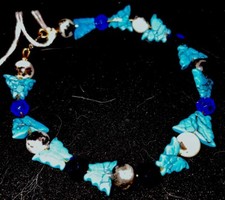 8  Blue Butterfly Beaded Bracelet