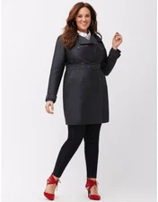 NEW LANE BRYANT $348 NAVY DOUBLE BREASTED TRENCH COAT BY MYNT1792 SZ 3X 22/24