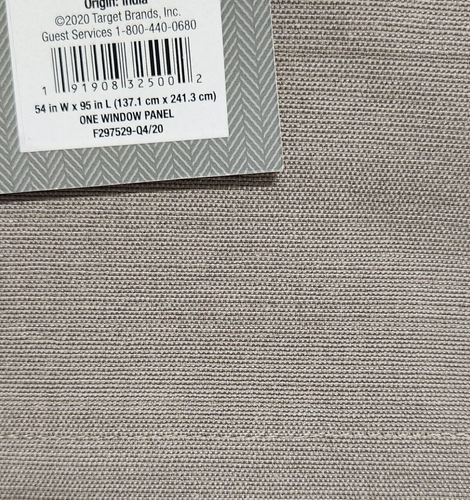 1pc Light Filtering Farrah Window Curtain Panel 54 x 95 Grey - Threshold - NWT - Picture 4 of 4