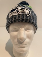 Seattle Seahawks NFL New Era Youth Winter Beanie W/ Pom Blue Gray Green OSFA