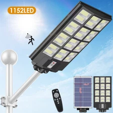 Commercial Outdoor Solar Street Light Motion Sensor Dusk to Dawn Big Road Lamp