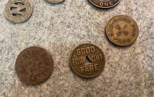 Vintage Lot of 6 Transit Train Tokens Virginia Electric PWR & Pittsburgh Railway - Picture 4 of 5