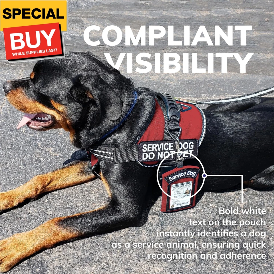 Bolsa para tarjeta de identificación de perro de servicio ActiveDogs - Etiqueta de exhibición de insignia de identificación con clip Foto 3 de 4