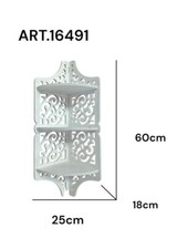 Mensola Angolare a 3 Ripiani ART16491 - 60x25x18cm - Design Moderno bal