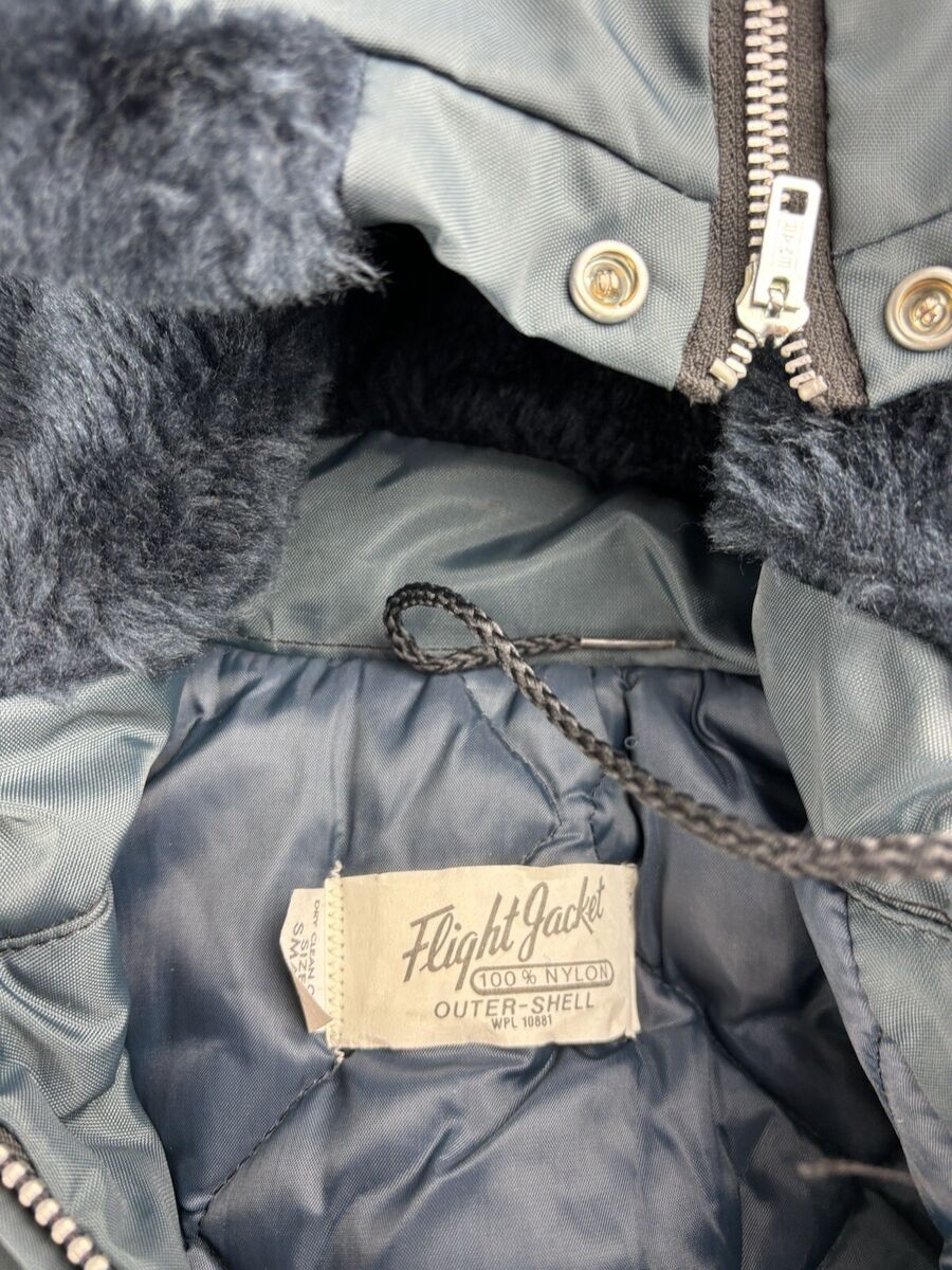 Vtg navy Flight Full Zip Bomber Jacket WPL 10881 Sz Small Vtg navy Flight Full Zip Bomber Jacket WPL 10881 Sz Small