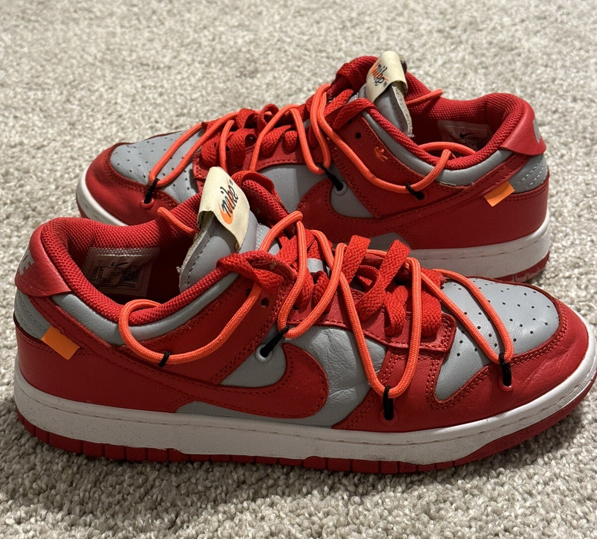 OFF WHITE X NIKE Taglia 7 Nike Dunk Low x OFF WHITE University Red 2019