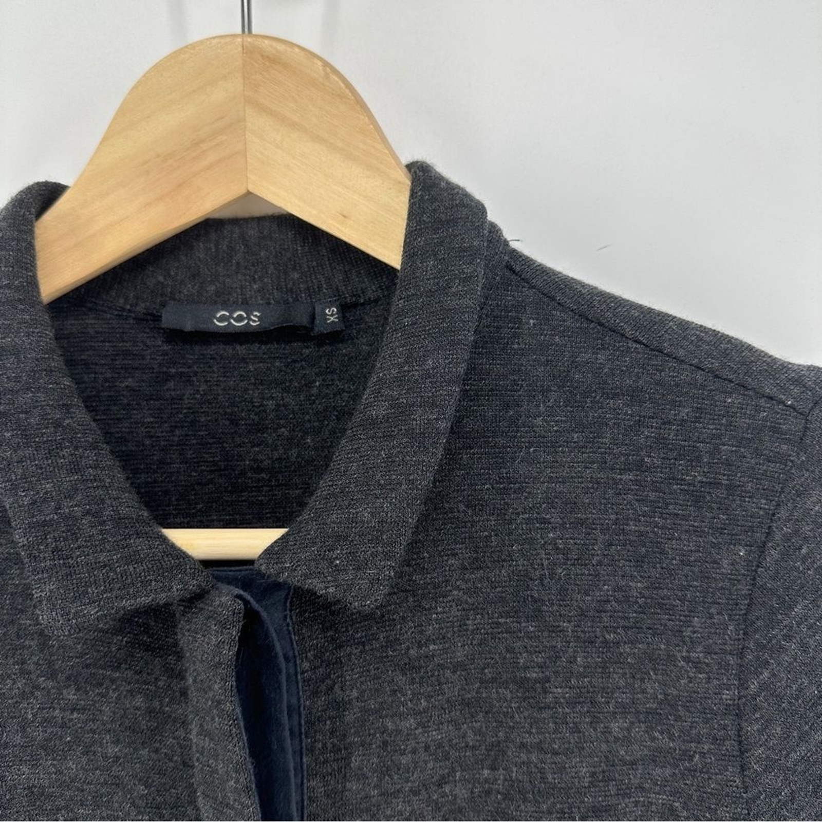 Cos 100% Wool Concealed Button Down Collared Knee… - image 2