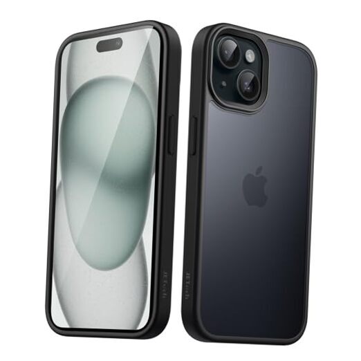 Matte Case for iPhone 15 6.1-Inch, Shockproof Military Grade Drop Black