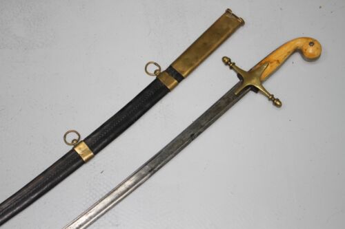 Original antikes osmanisches Offiziersschwert weißer Griff mit Lederscheide. - Bild 10 von 16