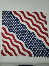 Red White Blue Stars Stripes Bandana USA 100 Cotton 21"x21"