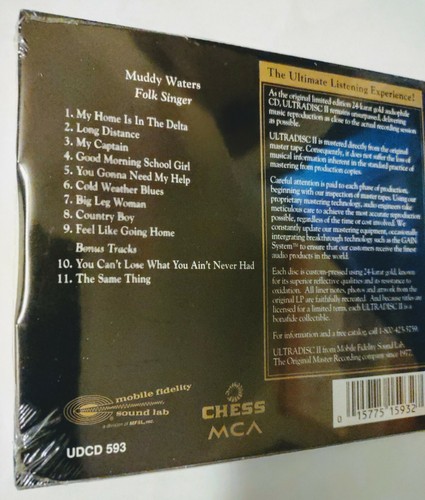 MUDDY WATERS FOLK SINGER Ultradisc II/MFSL 24 KARAT GOLD CD - New Sealed! - Picture 4 of 4
