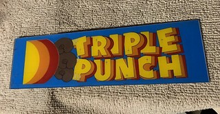22.5-6.5” original Triple Punch plexiglass arcade game sign marquee C17