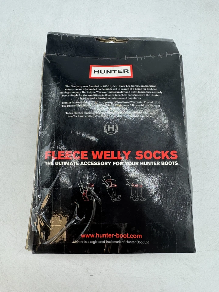 Botas altas Hunter Welly calcetines rojos polar cómodos punta completa talla 5-7 para mujer Foto 2 de 3