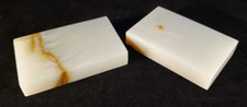 White/Orange Paperweights - 5x4x.75