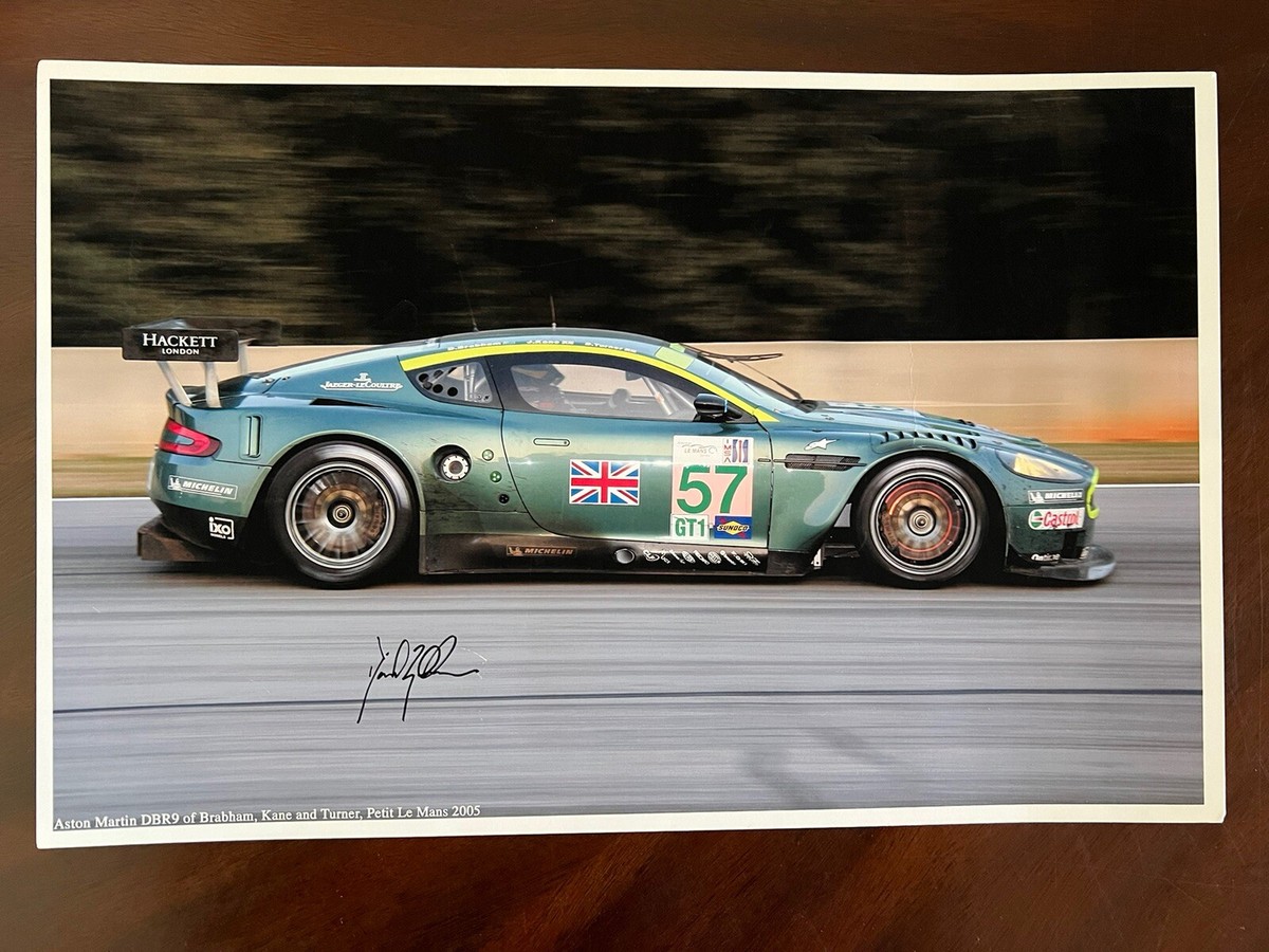David Brabham Signed Aston Martin DBR9 2005 Petit Le Mans Photo