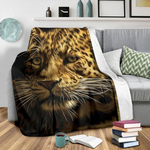 Jaguar Animal Safari Blanket Throw Fleece Cozy Couch Sofa Plush Bedding Gift - Picture 4 of 6