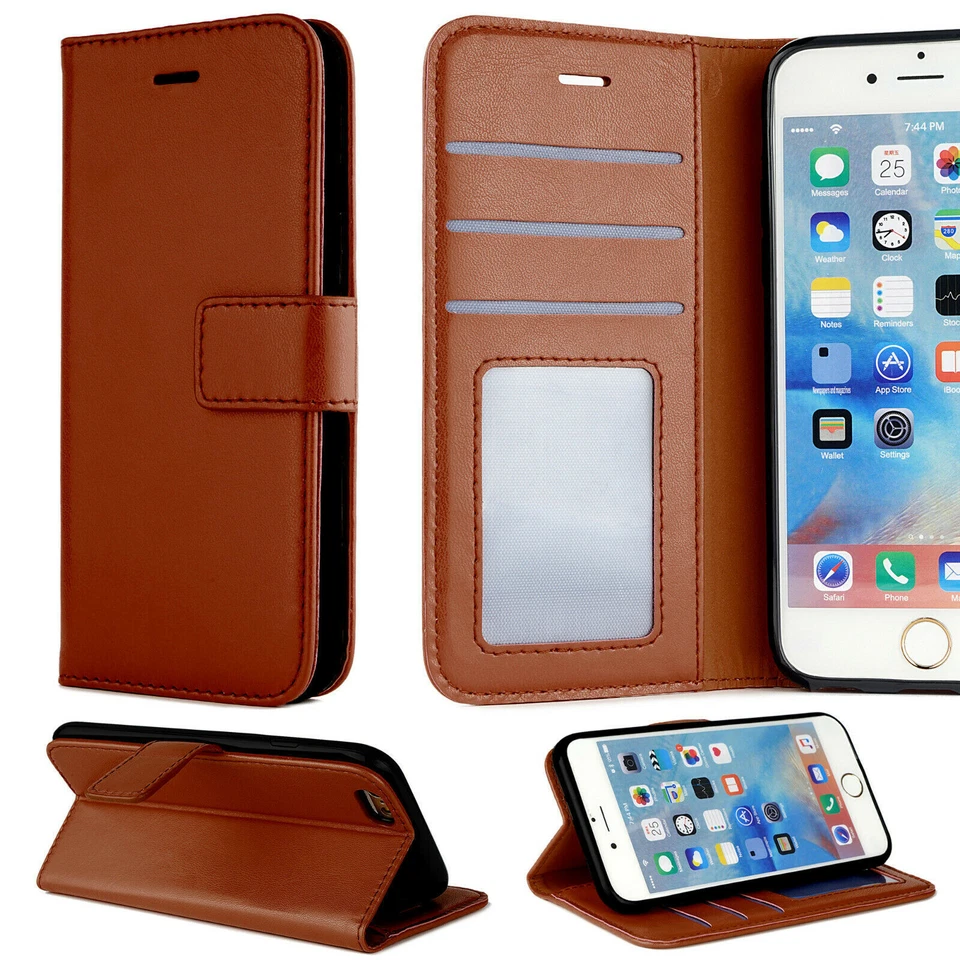 For iPhone XR Leather Wallet Case With Gorilla Glass Screen Proector Flip Cover - Image 3 of 4