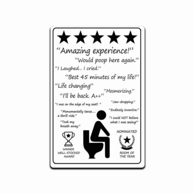 Funny Bathroom Sign I would Poop Here Again   8'' x 12'' Aluminum Metal Poster