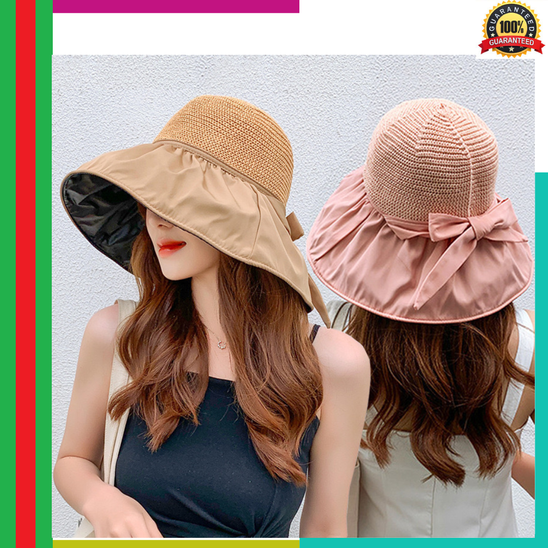 Bucket Hat with Wide Brim Sun Visor for Women Summer Outdoor Fishing UV Protection-image