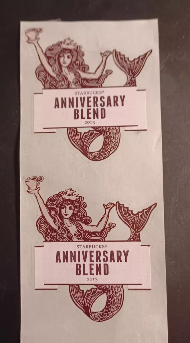 Starbucks Coffee Sticker Anniversary Blend Mermaid Siren Rare Lot