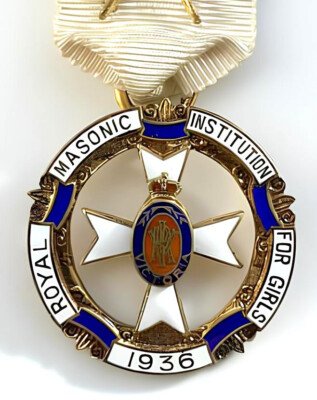 Freimaurer-Steward-Jewel 1936, Royal Masonic Institution for Girls, SILBER punz.