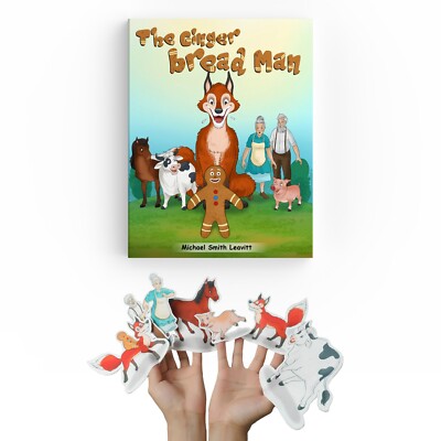 Gingerbread Man Interactive Story Set   Fairytale Book & Finger Puppets (Ages 3-