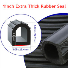 1inch D Shape 12FT RV Door Rubber Weather Strip Self-Adhesive Soundproof Seal.