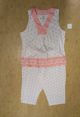 CROFT & BARROW INTIMATES NEW W TAGS 2 PIECE CAPRI SET PAJAMAS PJ S SIZE XL NICE