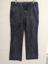 Duluth Trading Womens Jeans 12 Black Denim Straight Leg 32x 29.5