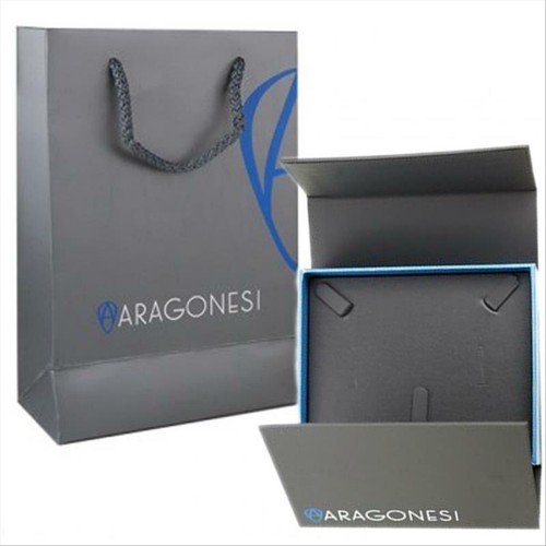 Collana Uomo ARAGONESI GR1401 in Acciaio Bicolore con Rubino e Zirconi Neri - Picture 3 of 3