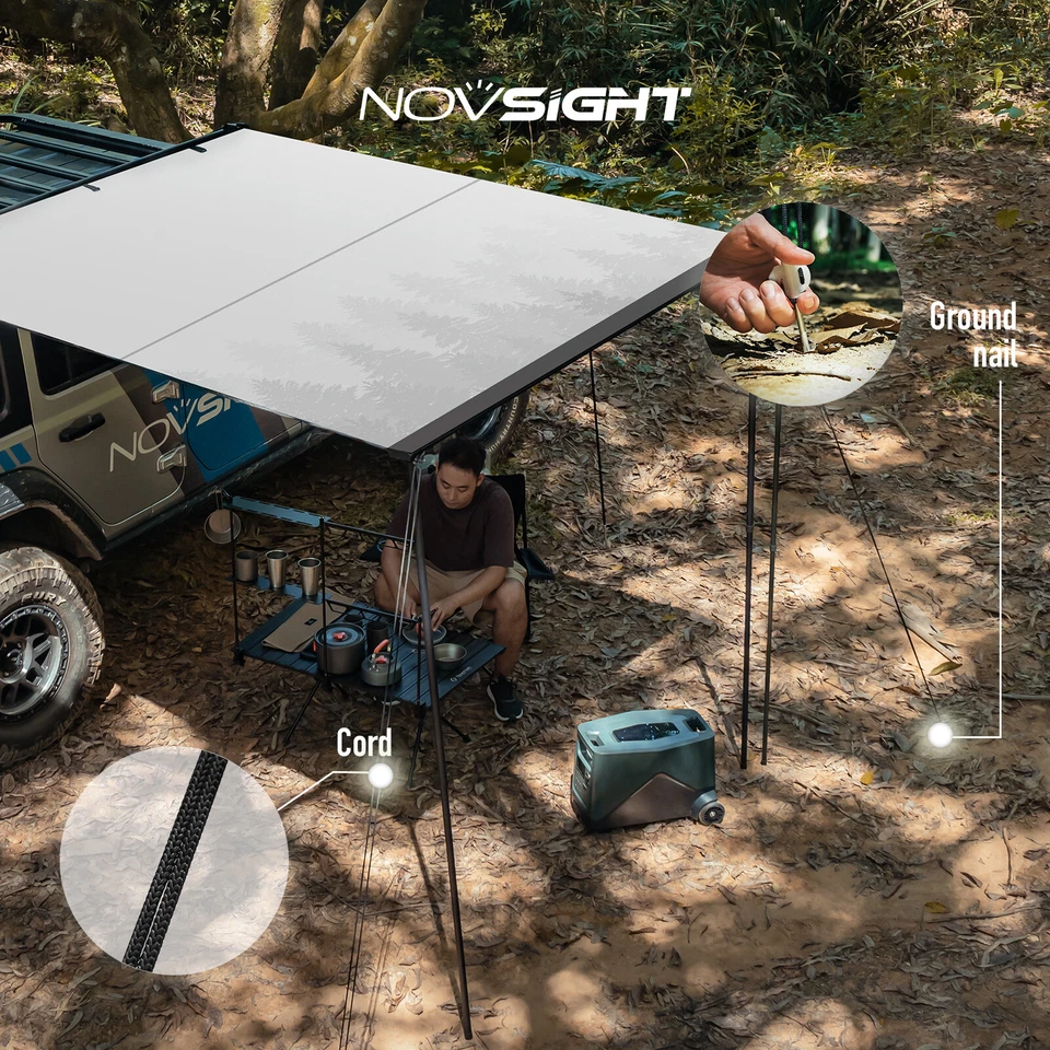 Remolque cámper refugio terrestre anti UV tienda toldo lateral coche Novsight EE. UU. Foto 2 de 4