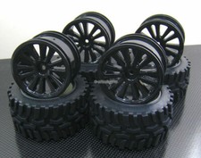 Front  Rear Rubber Radial Tire /w inserts  Rim for Traxxas 1/16 E-Revo