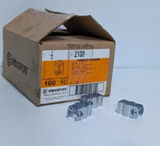 100 Ct. box Bridgeport Fittings 2100 3/8"-1/2" Rigid Conduit Hangers, Free Ship.