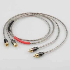 Pair OCC Silver Plated RCA Interconnect Cable HiFi Audio RCA Cable for CD AMP