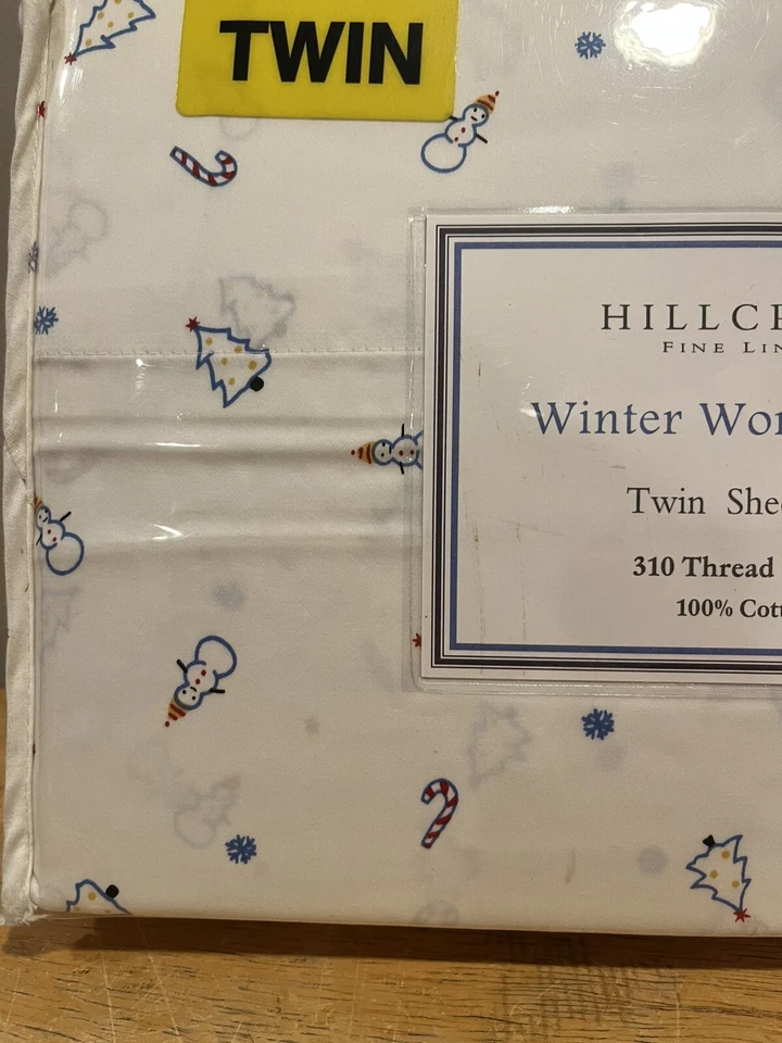 Nuevo Juego de Sábanas HILLCREST Winter Wonderland Holiday 100% ALGODÓN 3 PIEZAS GEMELAS Foto 3 de 4