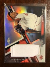 AROLDIS CHAPMAN 2019 TOPPS CHROME ROOKIE DEBUT GEAR RELIC CARD CINCINNATI REDS