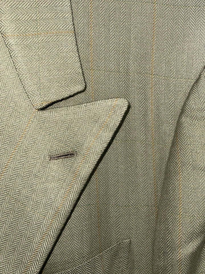 Chaqueta Blazer De Colección Brioni Napoleón Verde Seda y Cachemira Pico Solapa Para Hombres 42 52 Foto 4 de 4