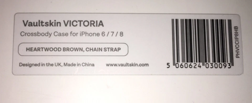 Vaultskin Victoria Crossbody iPhone 6 /7 /8 brown Leather Strap Wallet Case New - Image 4 of 4