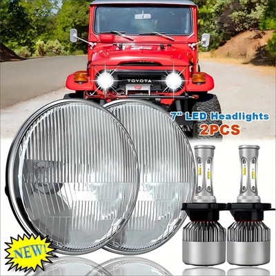 7inch Round LED Headlights Hi/Lo Sealed Beam For Toyota Land Cruiser 1979-1987
