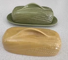 Vintage Stangl  Butter Dish Maizeware Avocado Green & Extra Yellow Lid USA Made