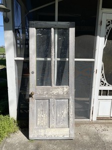 Antique Vintage Solid Wood Exterior Entry  Door With Glass